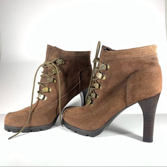 Ralph Lauren Nubuck Brown Lace Leather Boots - Picture 2 of 10